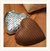 Solid chocolate hearts