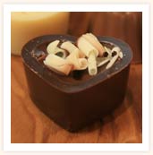 Plain ganache in small heart cups