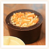 Mandarin ganache in small round cups