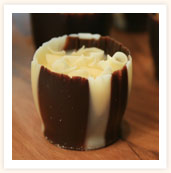 White ganache in large cups