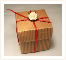 Card Favour with Ribbon and Rose
