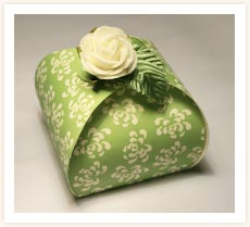 Green Vintage Box with Rose