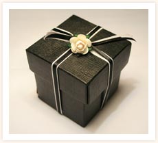 Black Favour Box with Rose