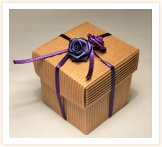 Card Favour with Purple Roses