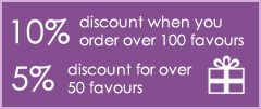 10% discount when you order over 100 favours, 5% discount when you order over 50 favours