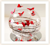 Ball Vase with Red Butterflies