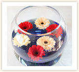 Bowl Vase with Floating Gerbias