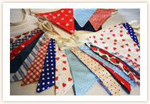 Red, Blue and White Bunting